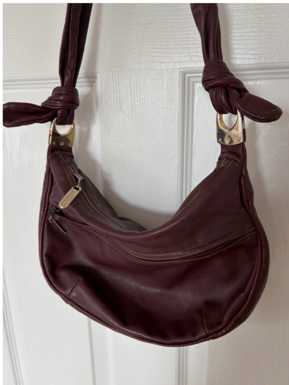 Vintage Palizzio Plum Purple Slouchy Shoulder Bag